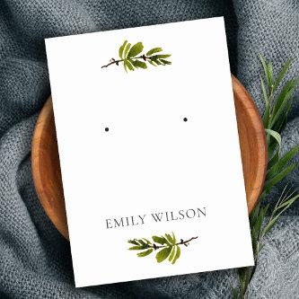 Minimal Pine Branch Foliage Stud Earring Display