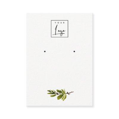 Minimal Pine Branch Foliage Stud Earring Display