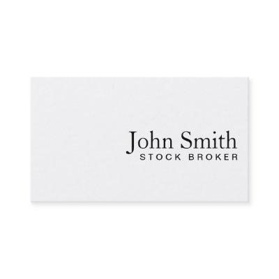 Minimal Plain White Stock Broker