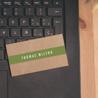 Minimal Printed Kraft OliveGreen Stripe Consultant