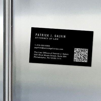 Minimal Professional QR Code Black  Magnet