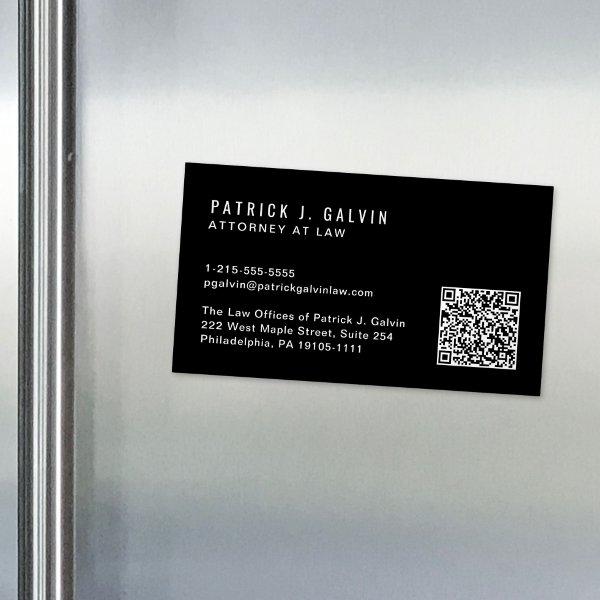 Minimal Professional QR Code Black  Magnet