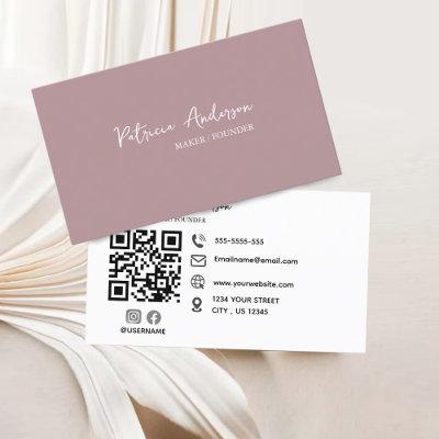 Minimal Professional QR Code Blush Pink