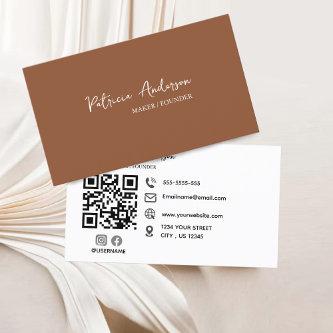 Minimal Professional QR Code Burnt Orange