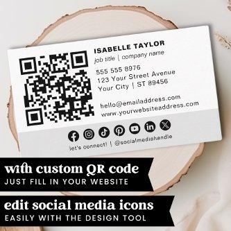 Minimal Professional QR Code White