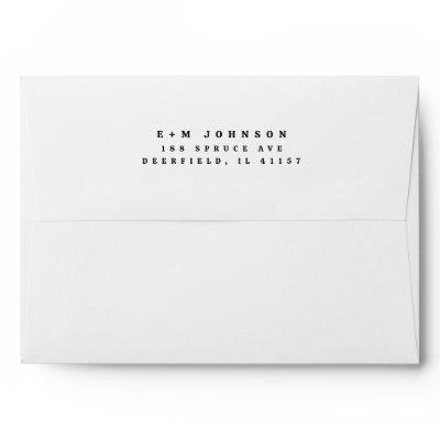 Minimal Return Address Pre Printed Modern Envelope