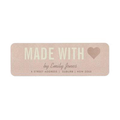 MINIMAL ROSE GOLD SHIMMER MADE WITH LOVE ADDRESS LABEL