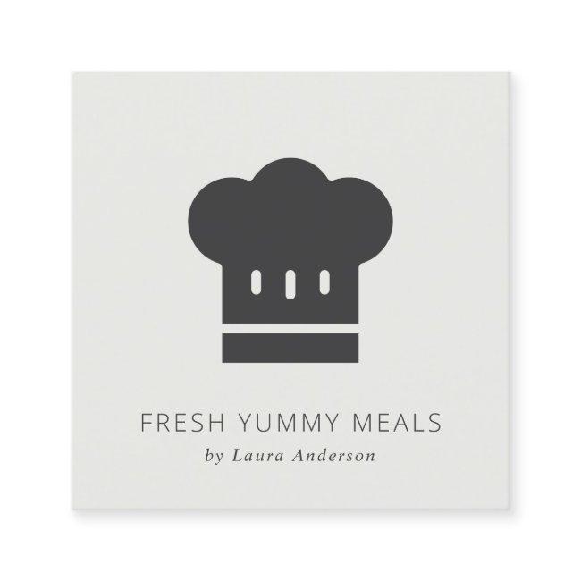 Minimal Rustic Black and White Chef Hat Catering Square