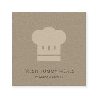 Minimal Rustic Black Kraft Cook Chef Hat Catering Square