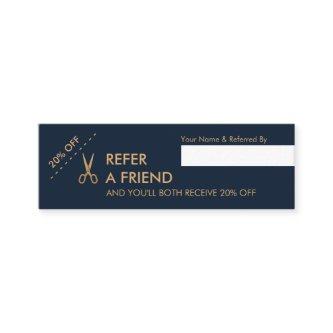 Minimal Scissors Hair Stylist Mini Referral Card