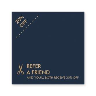 Minimal Scissors Hair Stylist Square Referral Card