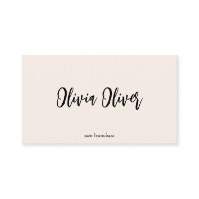 Minimal Script Calligraphy Ivory Cream Chic Modern
