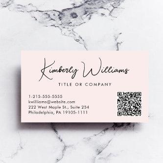 Minimal Script QR Code Pink