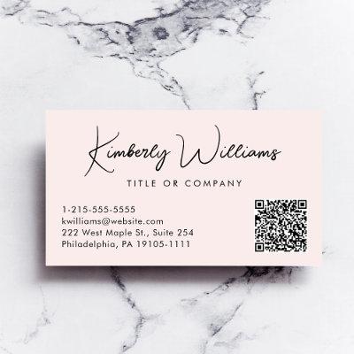 Minimal Script QR Code Pink