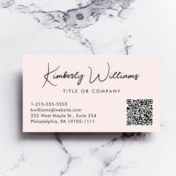 Minimal Script QR Code Pink