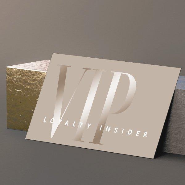 Minimal Sheer & Luxury Shine Champagne VIP Loyalty Card