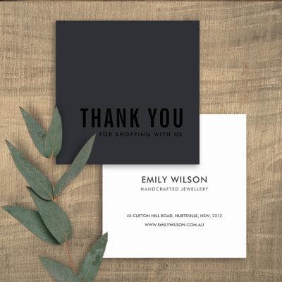 MINIMAL SIMPLE BLACK THANK YOU LOGO SHOPPING SQUARE