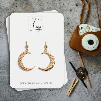 Minimal Simple Black White Logo Earring Display