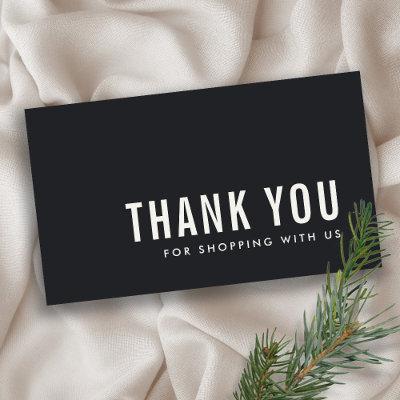 MINIMAL SIMPLE BLACK WHITE THANK YOU LOGO SHOPPING