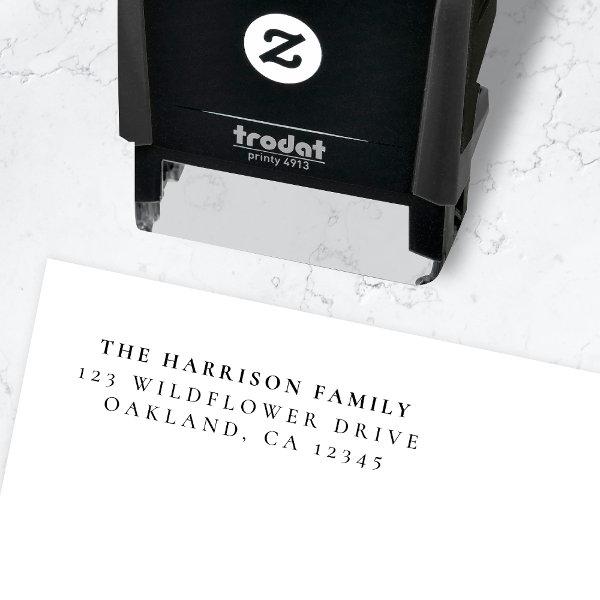 Minimal Simple Clean Elegant Return Address Self-inking Stamp