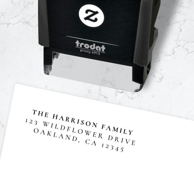 Minimal Simple Clean Elegant Return Address Self-inking Stamp