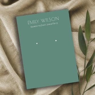 Minimal Simple Dusky Blue Green Earring Display