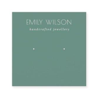 Minimal Simple Dusky Blue Green Earring Display  Square