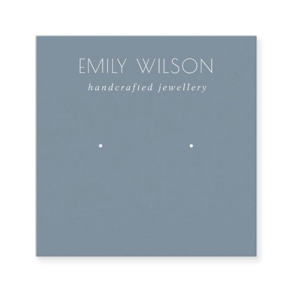 Minimal Simple Dusky Muted Blue Earring Square