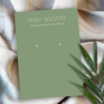 Minimal Simple Dusky Muted Green Earring Display