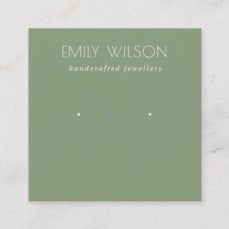 Minimal Simple Dusky Muted Green Earring Display Square