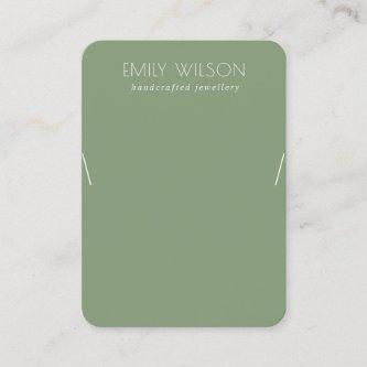 Minimal Simple Dusky Muted Green Necklace Display