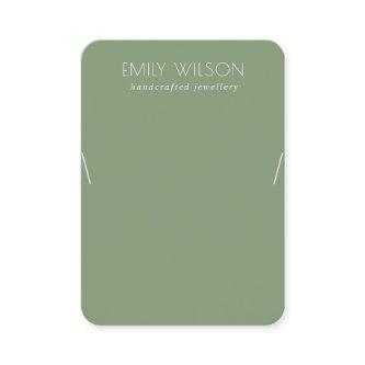 Minimal Simple Dusky Muted Green Necklace Display