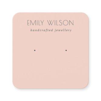 Minimal Simple Dusky Peach Stud Earring Display Square