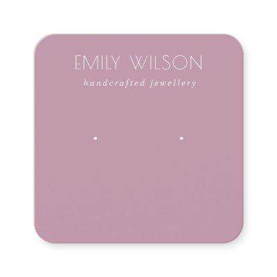 Minimal Simple Dusky Pink Purple Earring Display Square