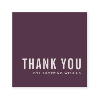 MINIMAL SIMPLE ELEGANT BOLD GRAPE WINE THANK YOU SQUARE