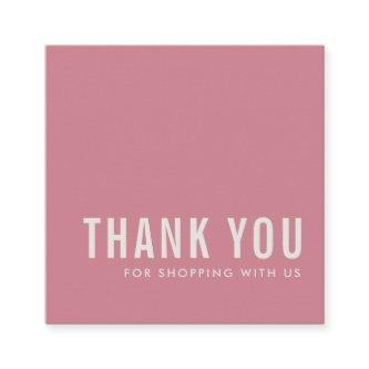 MINIMAL SIMPLE ELEGANT DUSKY CANDY PINK THANK YOU SQUARE