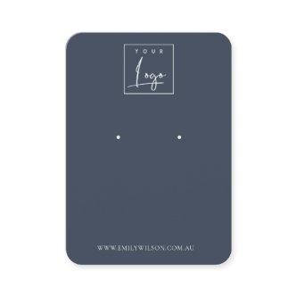 Minimal Simple Navy Blue Dark Earring Display