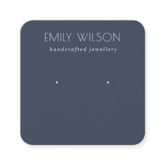Minimal Simple Navy Blue Dark Earring Display Square