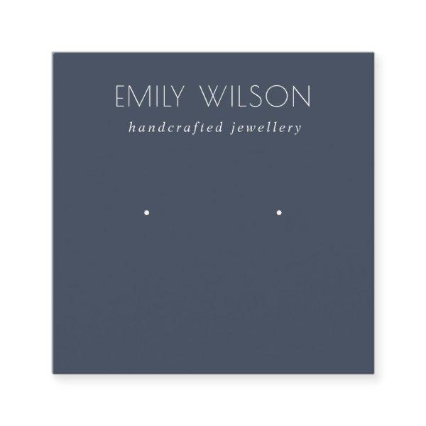 Minimal Simple Navy Blue Dark Earring Display Square