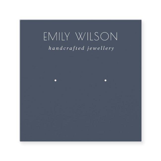 Minimal Simple Navy Blue Dark Earring Display Square