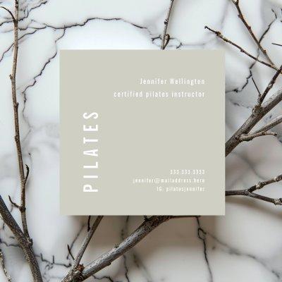 Minimal Simple Pastel Gray Green Pilates Fitness Square