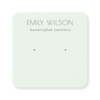 Minimal Simple Soft Green Aqua Earring Display Square