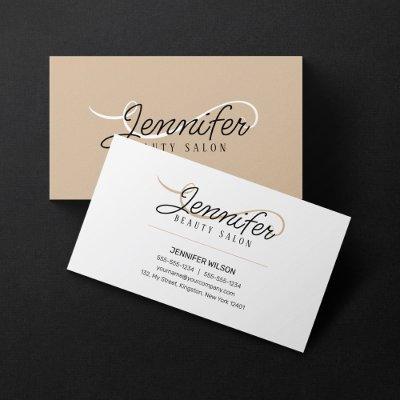 Minimal Simple White Biege Beauty Salon Esthetic