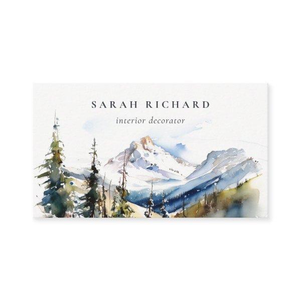 Minimal Ski Mountain Telluride Colorado Watercolor