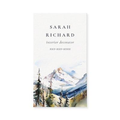 Minimal Ski Mountain Telluride Colorado Watercolor