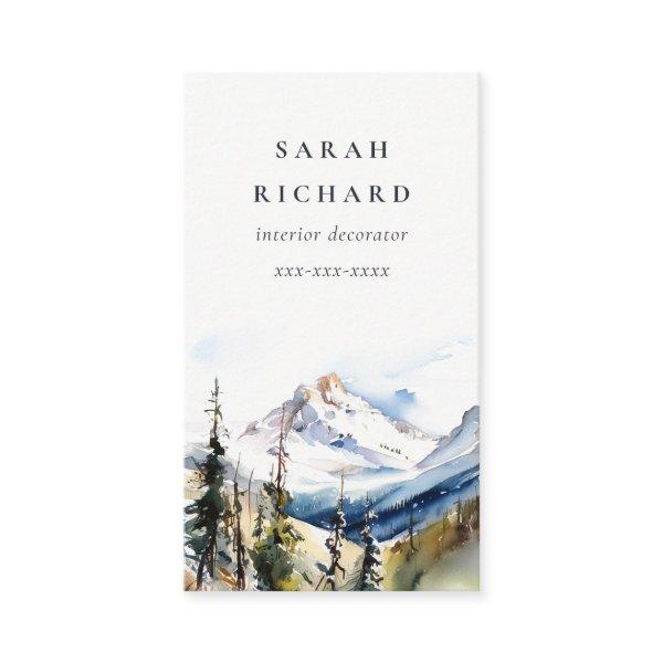 Minimal Ski Mountain Telluride Colorado Watercolor