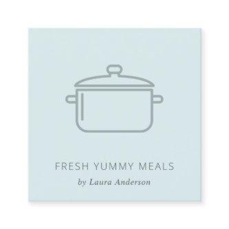 MINIMAL SOFT BLUE GREY POT MEAL CHEF CATERING SQUARE