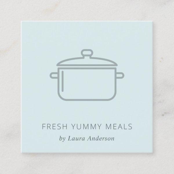 MINIMAL SOFT BLUE GREY POT MEAL CHEF CATERING SQUARE