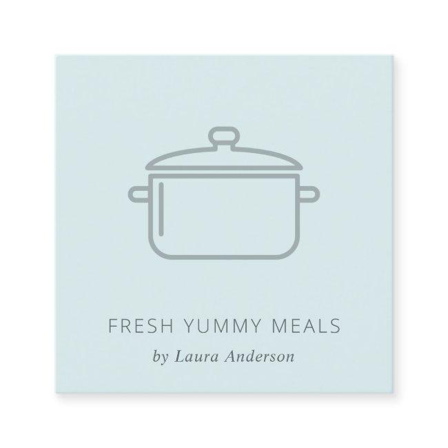 MINIMAL SOFT BLUE GREY POT MEAL CHEF CATERING SQUARE