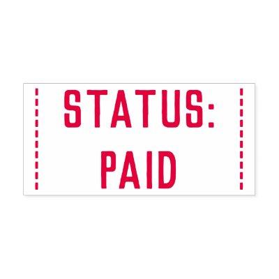 Minimal "STATUS: PAID" Rubber Stamp